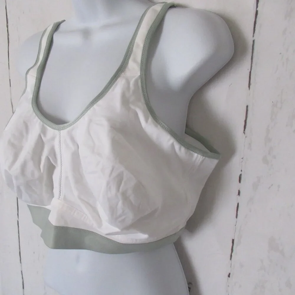 New Syrokan Comfort Sport Bra 44DD White Medium Support No Wire Sports‎ Wireless